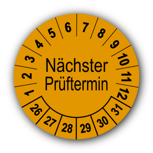 Nächster Prüftermin, orange