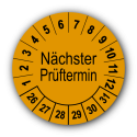 Nächster Prüftermin, orange