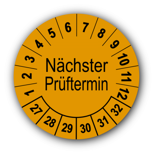 Nächster Prüftermin, orange