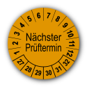 Nächster Prüftermin, orange