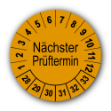 Nächster Prüftermin, orange