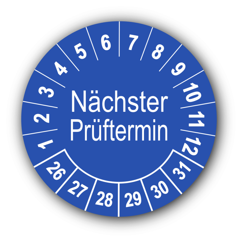 Nächster Prüftermin, blau