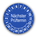 Nächster Prüftermin, blau