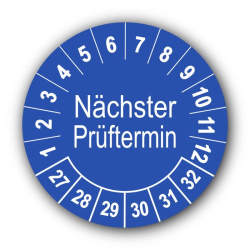 Nächster Prüftermin, blau