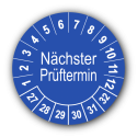 Nächster Prüftermin, blau