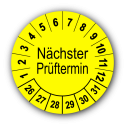 Nächster Prüftermin, gelb