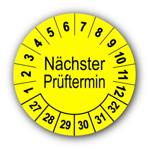 Nächster Prüftermin, gelb
