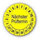 Nächster Prüftermin, gelb