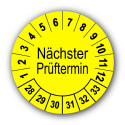 Nächster Prüftermin, gelb