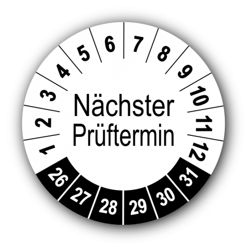 Nächster Prüftermin, weiß