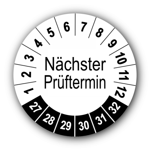 Nächster Prüftermin, weiß