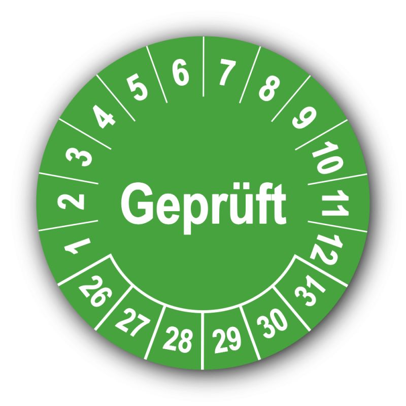 Geprüft, grün