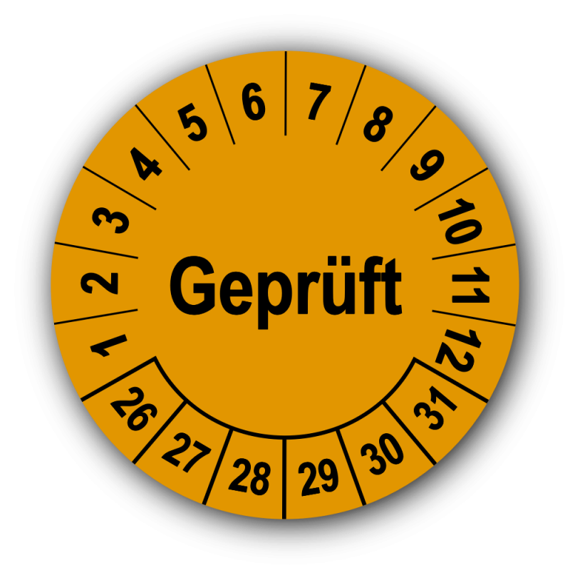 Geprüft, orange