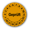 Geprüft, orange