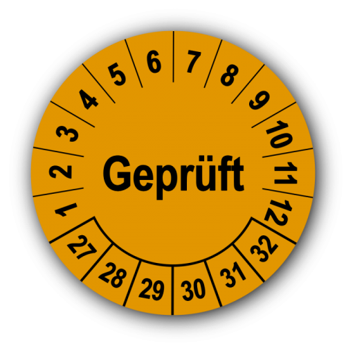 Geprüft, orange