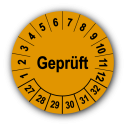 Geprüft, orange