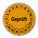 Geprüft, orange