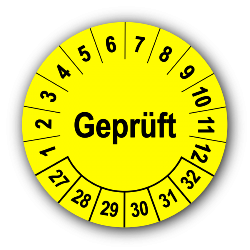 Geprüft, gelb