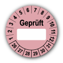 Geprüft …, rosa (zum Selbstbeschriften)