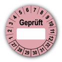 Geprüft …, rosa (zum Selbstbeschriften)