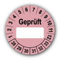 Geprüft …, rosa (zum Selbstbeschriften)