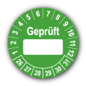Geprüft …, grün (zum Selbstbeschriften)