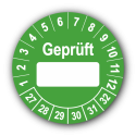 Geprüft …, grün (zum Selbstbeschriften)