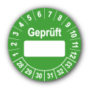 Geprüft …, grün (zum Selbstbeschriften)
