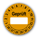 Geprüft …, orange (zum Selbstbeschriften)