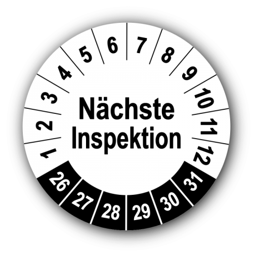 Nächste Inspektion, weiß