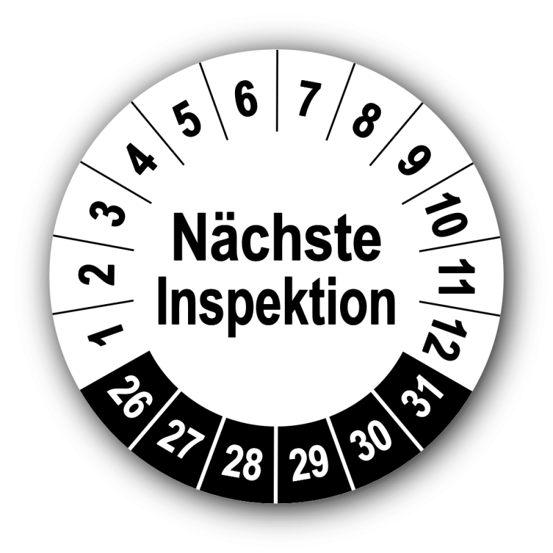 Nächste Inspektion, weiß