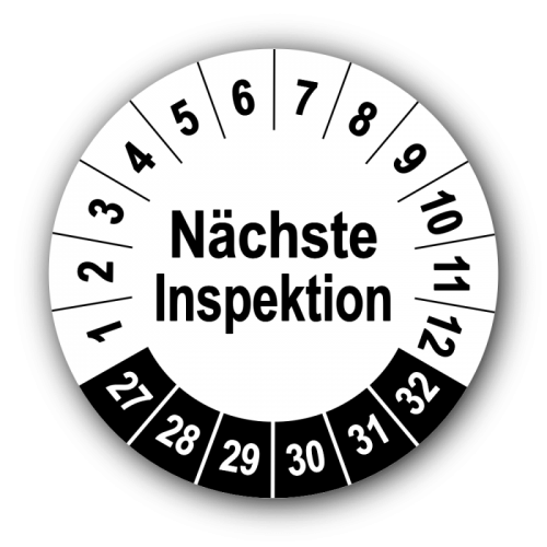 Nächste Inspektion, weiß