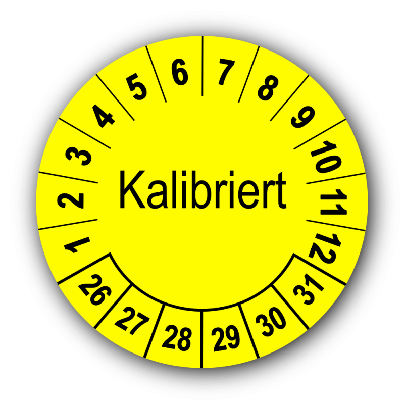 Kalibriert, gelb
