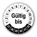 Gültig bis, weiß