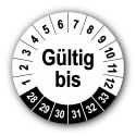 Gültig bis, weiß
