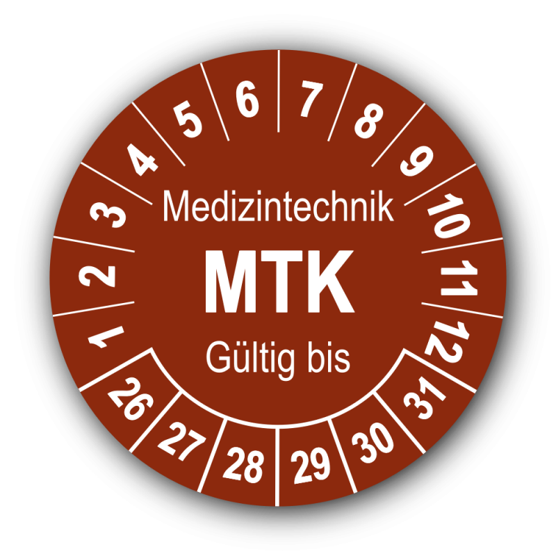 Medizintechnik MTK Gültig bis, braun