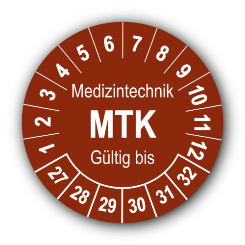 Medizintechnik MTK Gültig bis, braun