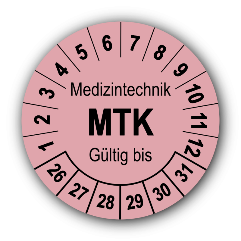 Medizintechnik MTK Gültig bis, rosa