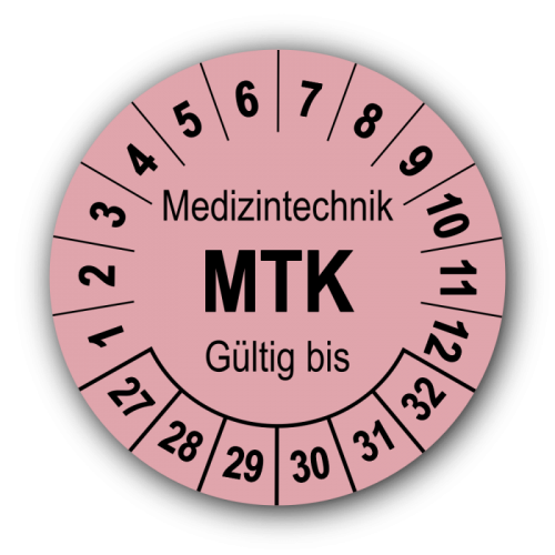 Medizintechnik MTK Gültig bis, rosa