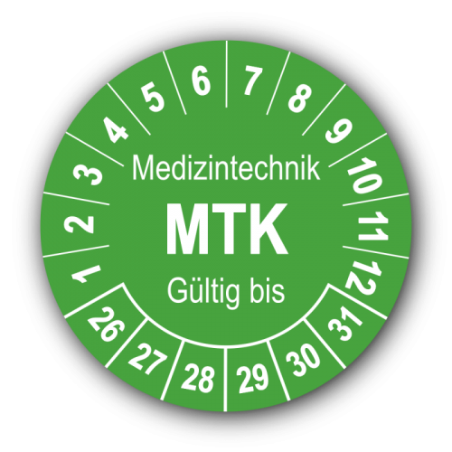 Medizintechnik MTK Gültig bis, grün