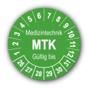 Medizintechnik MTK Gültig bis, grün