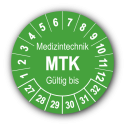 Medizintechnik MTK Gültig bis, grün