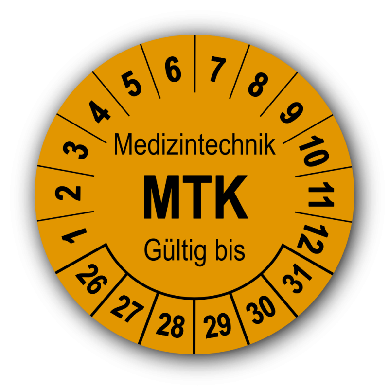 Medizintechnik MTK Gültig bis, orange