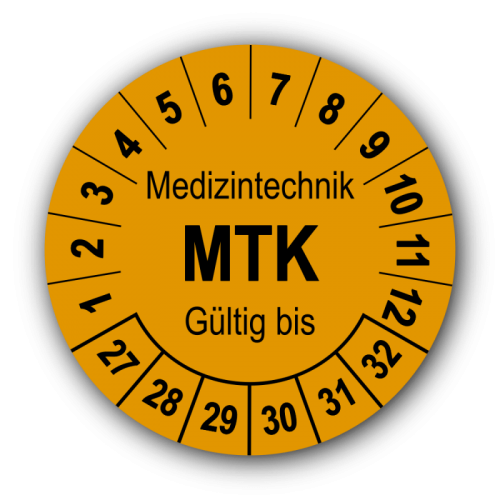 Medizintechnik MTK Gültig bis, orange