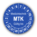 Medizintechnik MTK Gültig bis, blau
