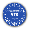 Medizintechnik MTK Gültig bis, blau
