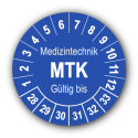 Medizintechnik MTK Gültig bis, blau
