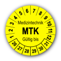 Medizintechnik MTK Gültig bis, gelb
