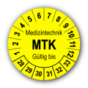 Medizintechnik MTK Gültig bis, gelb