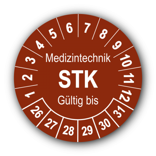 Medizintechnik STK Gültig bis, braun